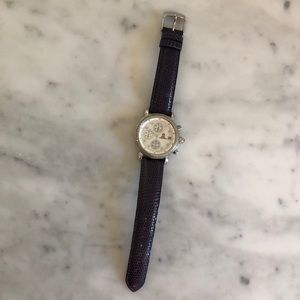 Dark Purple Genuine Lizard Michele Watch Strap 18m